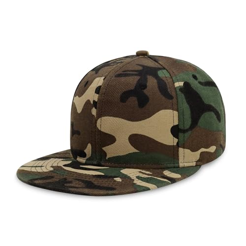 Image of CHOK.LIDS Flat Bill Visor Classic Snapback Hat Blank Adjustable Brim High Top End Trendy Color Style Plain Tone Baseball Cap