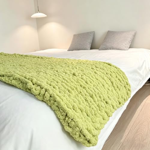 Soft Chunky Knit Throw Blanket for Couch, Cozy Warm Knitted Blankets