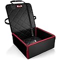 Dog Car Seat with Pet Seat Belt, Dog Booster Seats (2-in-1) Fold Down Flaps for Full Front Seat Coverage or Small Dog Hammock | Pet Travel Accessories (Car seat)