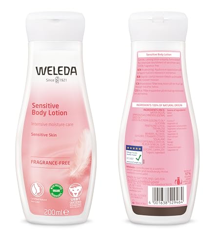 Weleda Sensitive Body Lotion, Body Moisturiser, Moisturising Cream For Men & Women, Fragrance Free, 100% Certified Natural, Organic, Vegan, 200ml - Image 3