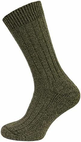 Candid Styles® 3 Pairs Mens Chunky Wool Blend Boot Socks Soft Classic Winter Thick Warm Padded Sole Socks Non Elastic Loose Top Smooth Toe Seams Assorted Colors Socks UK 6-11