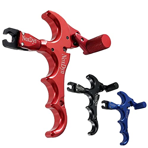 NoxDyn Archery Compound Bow Release 360° Rotatable Thumb Release for Hunting Accessories (Red)