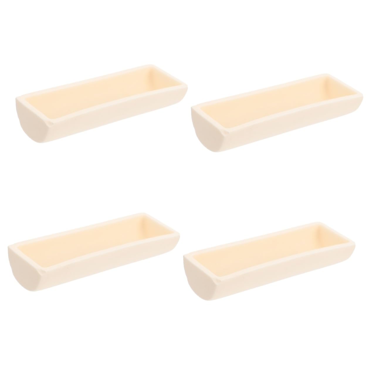 4pcs Crucible for Experimentation Semi Boat Tube Furnace for High-Temperature Sintering and Combustion