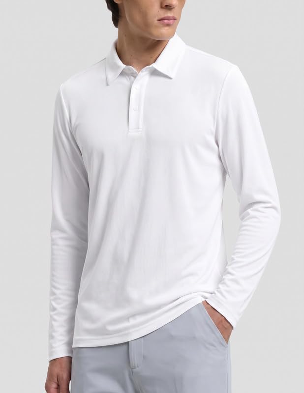 Men's Long Sleeve Golf Polo, Moisture Wicking