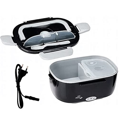 Marmita Elétrica Aquecedor de Alimentos Portátil Esquentar Comida Com Divisórias 1,5l Útil 110/220v