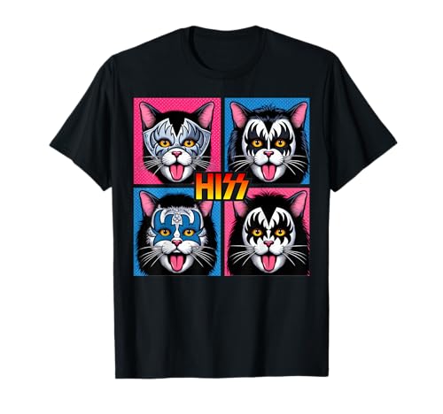 Lindo Hiss Cats Rock Kittens Kitty Música mecedora Amantes de los gatos Camiseta