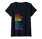 Womens Distressed Science Is Real Black Lives Matter LGBT Pride V-Neck T-Shirt