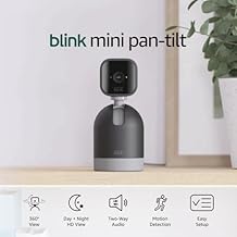 Blink Mini Pan-Tilt Camera newest model, Rotating indoor plug-in smart security camera, two-way audio, HD video, motion detection, Works with Alexa Black
