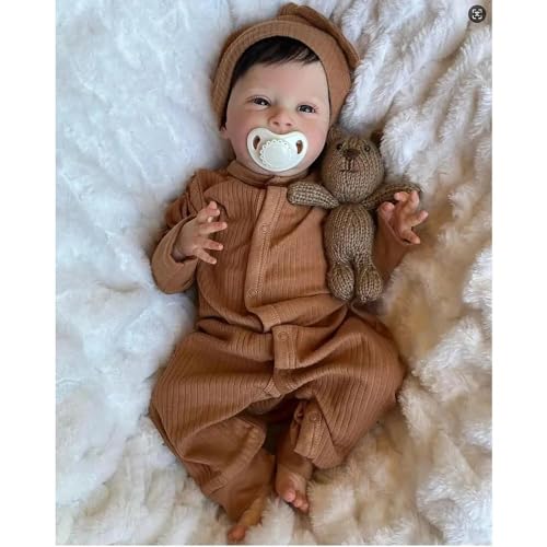 Zero Pam Lifelike Reborn Baby Dolls 18 Inch Realistic Babys Doll Vinyl Silicone Baby Doll with All Accessories Feeding Toy for Kids Age 3+ Newborn Toddler Birthday Present to Girls Festival Presents