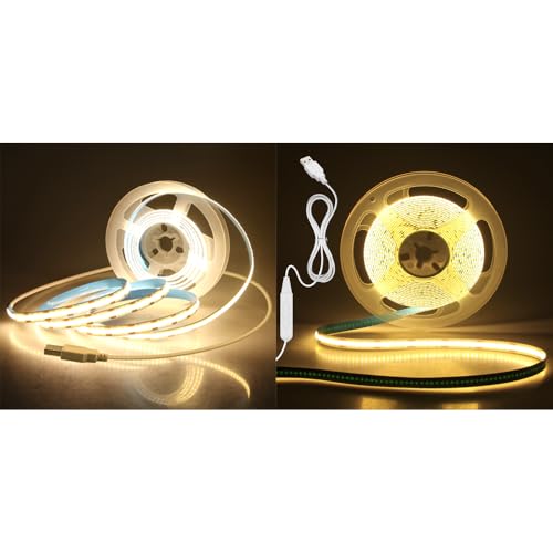 Tira de LED COB Aclorol 5V USB Luz Blanco Cálido 13.12ft miniatura 1