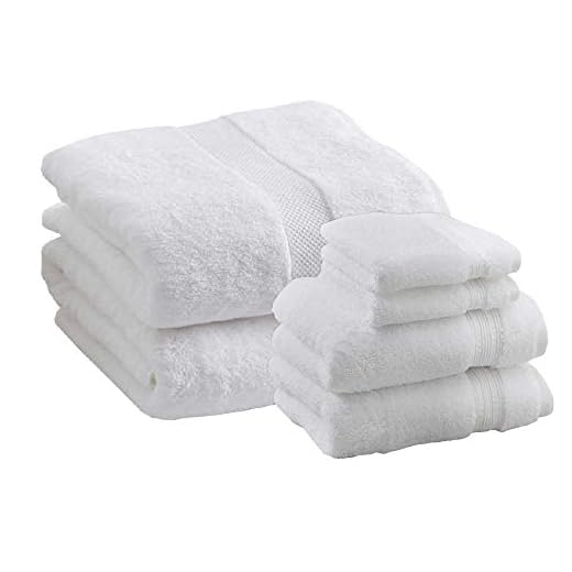 Charisma Hygro Cotton Towels Bundle | Includes: 2 Luxury Bath Sheet Towels, 2 Hand Towels & 2 Washcloths | Quality, Ultra Soft Towel Set | 6 Pieces (White)