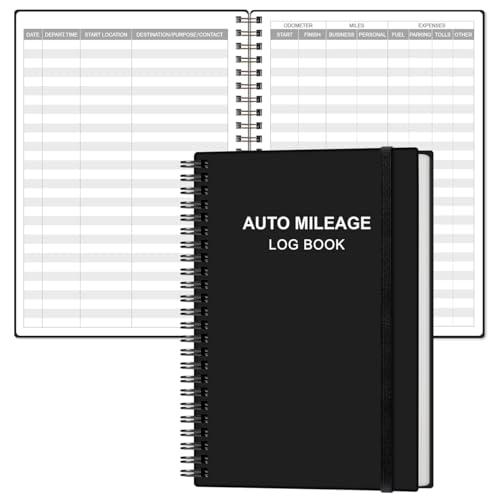 Auto Mileage Log Book – Vehicle Maintenance Log Book, Miles Log Book for Car with Odometer,Expense,Gas Consumption & Lubrication, Repairs and Accessories, 5.8
