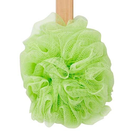 4-Pack Shower Loofah With Handle, Bath Sponge, Back Loofah For Exfoliating, Loofah On A Stick With Long Handle For Showering, Back Scrubber In 4 Assorted Colors (16 In) #TOP7