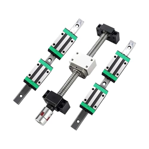 Metal Ball Screw nut end Processing 2pcs HGR25 +4pcs HGH25CA Slider +1 Set SFU2505 C7 Ball Screw with Nut L1050-1400mm for Engraving Machine(1350mm)
