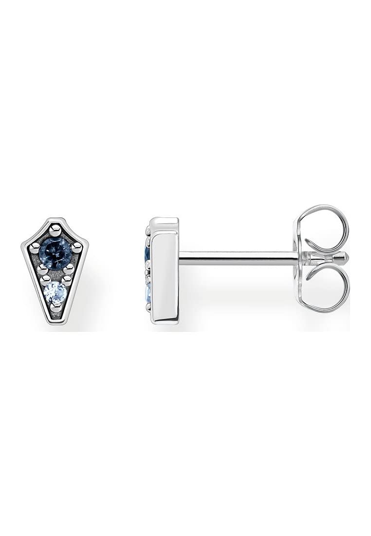 Thomas Sabo Orecchini A Bottone In Argento Sterling 925 Con Zirconia Cubica Blu E Spinello - Modello H2210-667-1 - 2