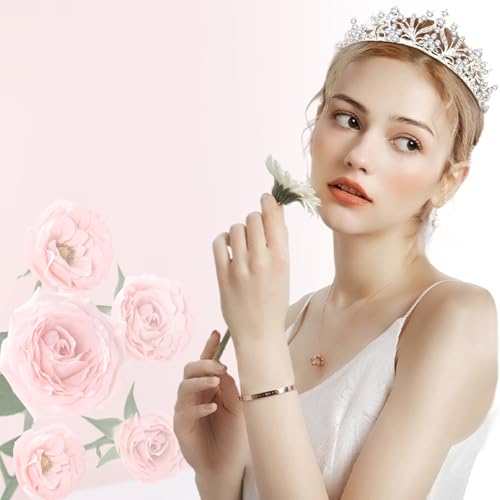 Kapokr Krone Diadem Silber Kristalldiamant Diadem Hochzeit Tiara Krone Damen Krönchen für Geburtstag, Hochzeit, Festzug, Abschlussball Party