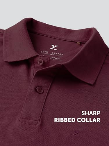 Image of XYXX Men's Nova 100% Combed Cotton Regular Fit Polo T-Shirt