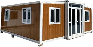AnhuiAteng Portable Modern Prefabricated House, White 20x20ft, 2 Bedrooms, Expandable Container Home, Waterproof, Fireproof, Wind-resistant, Anti-seismic