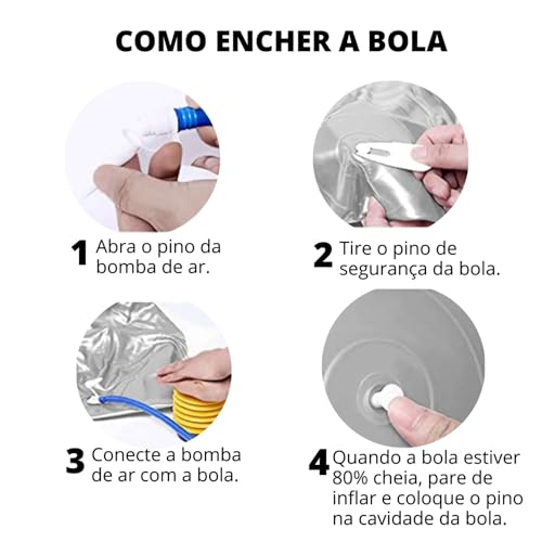 Bola de Pilates Yoga Abdominal Fitness 65cm até 300kg Exercícios Bola de Ginástica Reforçada Dasshau