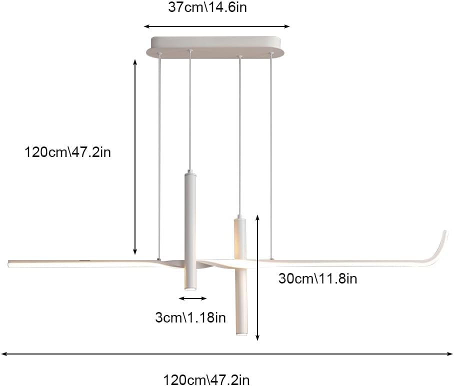 Suspension LED spirale avec télécommande et intensité variable