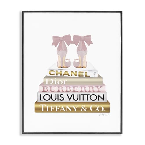 Image of Glam Heels Bookstack Fashion, 16 x 20 Inch Framed Giclee Print