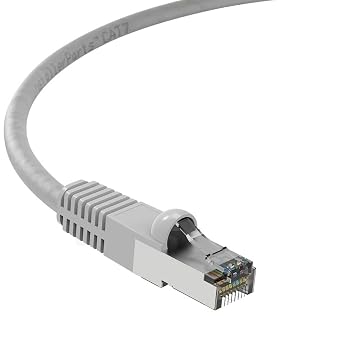 InstallerParts Ethernet Cable CAT7 Cable Shielded SSTP Booted 20 FT - Gray - Professional Series - 10Gigabit/Sec Network/High Speed Internet Cable, 600MHZ
