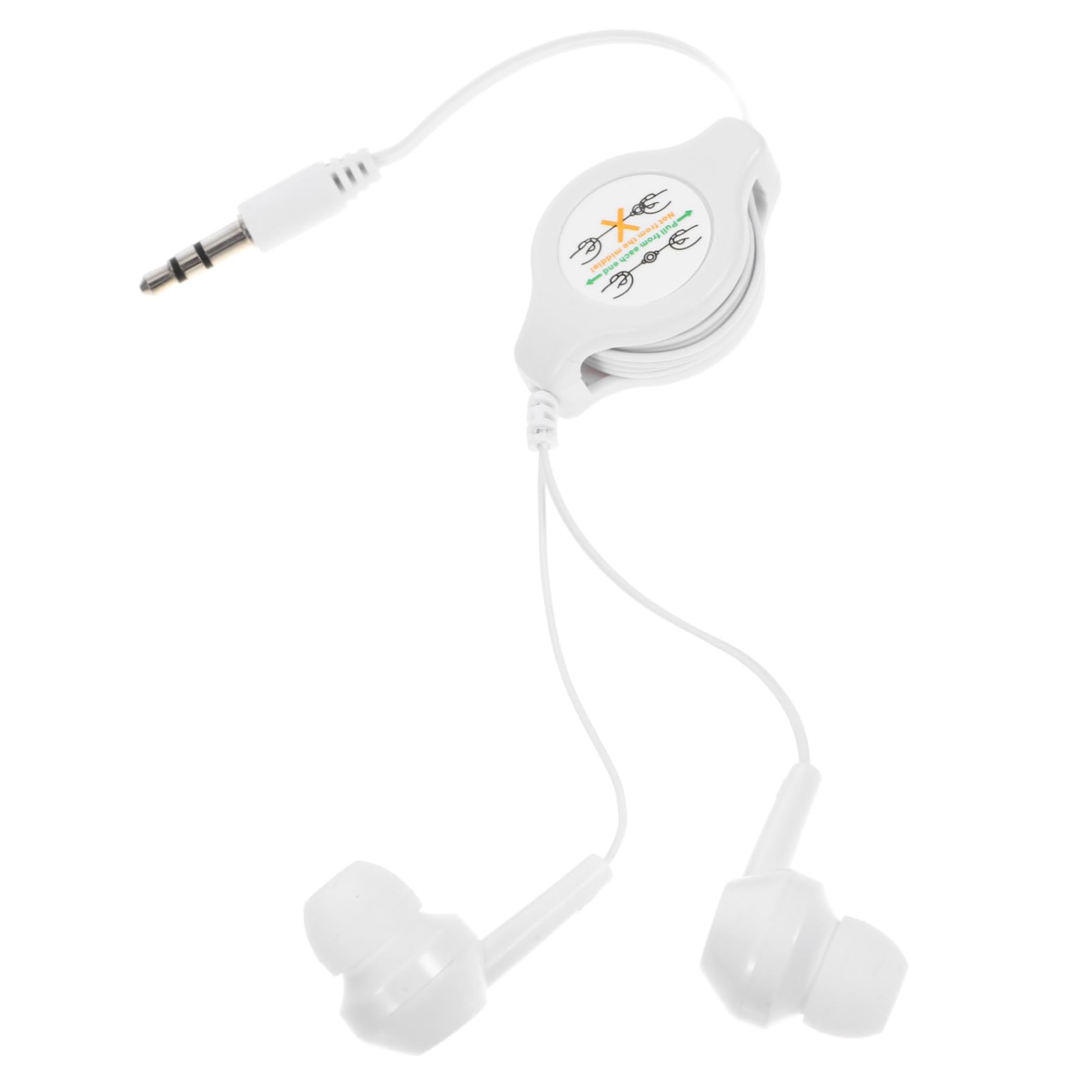 DOITOOL Retractable Earphones in Ear Earbuds with Jack Lightweight Portable for Players White