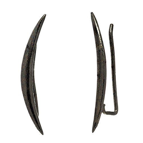 Moon Crawler Cuff Earrings - 925 Sterling Silver with 18K Black Gold Plating