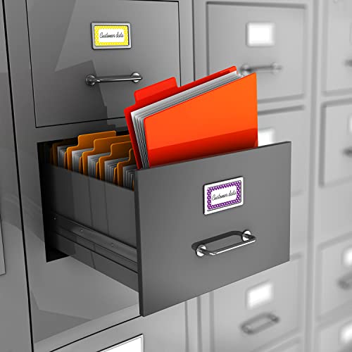 Batrical Star Colorful Name Tags (3'' X 2.25'') Perforated Line Colors Scratch Proof Name Labels For Business Themed Baby School Office Home 2 Roll 400 Labels (200 Labels/Roll) #TOP4