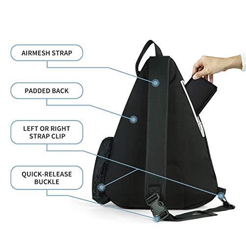 Mangrove Pickleball Bag, Men\'s & Women\'s Pickleball Backpack, Adjustable Sling Bag with Fence Hook/Upgraded Capacity/Safety Pocket/Water Bottle Holder - 2020 New Design Pickle Ball Paddle Bag (Black)