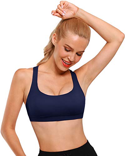 Sutiã esportivo feminino OMANTIC – Sutiã esportivo cruzado nas costas com alças acolchoadas e suport