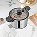 7.4 Qt Stainless Steel Pressure Cooker, 60KPa Stock Pot with Glass Lid for All Stoves, Induction Cookers and Gas Stoves, Large Soup Stew Pot Olla De Presion