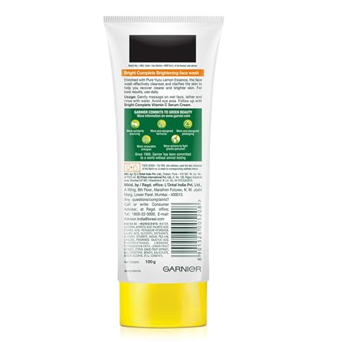 Image of Garnier Skin Naturals, Facewash, Cleansing and Brightening, Bright Complete, 100 g