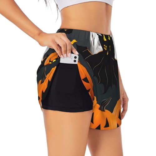 Short athlétique respirant contre la chaleur running gym imprimé Halloween