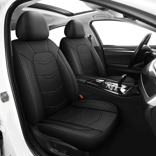 Image of HChengkikz Front Car Seat Cover, Breathable and Sporty (Black)