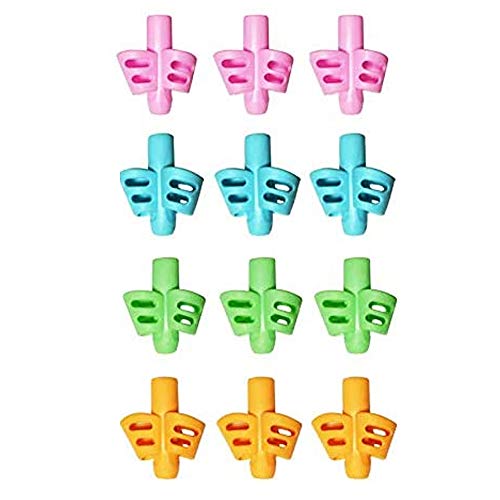 Jelacy Pencil Grips - Pencil Grips for Kids Handwriting, Writing Assisted Grip, Posture Correction Tool for Children's Preschool Children's Pencil Grip.(Pencil Grips 12 Pack) (Green)