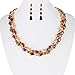 EVER FAITH Cubic Zircon Party Double Layers WaterDrop Necklace Earrings Set Multicolor Gold-Tone