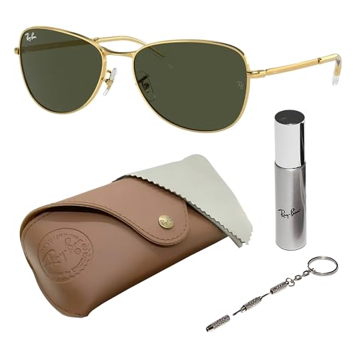 Ray-Ban RB3733 Pilot Shape Non-Polarized Sunglasses for Men & Women Includes Official Rayban Eyewear Kit Ideal Formal & Casual Wear Sunglasess Green Lens