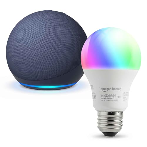 �y�Z�b�g�����zEcho Dot (��5����) �f�B�[�v�V�[�u���[ + Amazon�x�[�V�b�N �X�}�[�gLED�d�� (E26�E60W�`���� 800lm�E�����E���F�^�C�v)