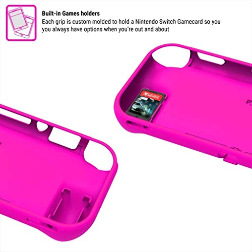 Orzly Grip Case Compatible For Use With Nintendo Switch Lite – Case With Comfort Padded Hand Grips, Kickstand, & Pack Of Thumb Grips - Pink #TOP5