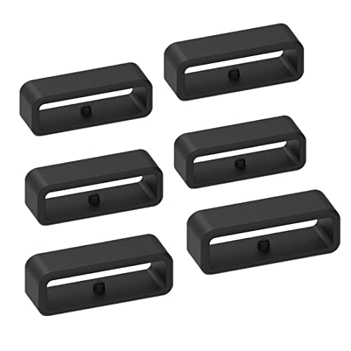 AIDIRui 6 PièCes SéRies 20Mm Bracelet de Montre en Silicone Boucle Anneau Actif Sangle Boucle Sangle Anneau Cover