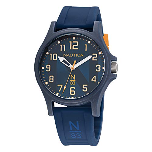 Nautica Men's Quartz Silicone Strap, Blue, 20 Casual Watch (Model: NAPJSLE23)