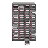 Bacocoo 60 Drawers Tool Storage Cabinet, Hardware & Bolt/Nut Organizer - Transparent Drawers, No Assembly, Space-Saving Metal Cabinet for Workshop, Office, Home. (Clear)