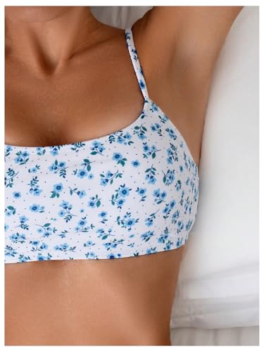SOLY HUX Women's 2 Piece Bathing Suit Floral Print High Waisted Scoop Neck Cute Bikini Set Beachwear3