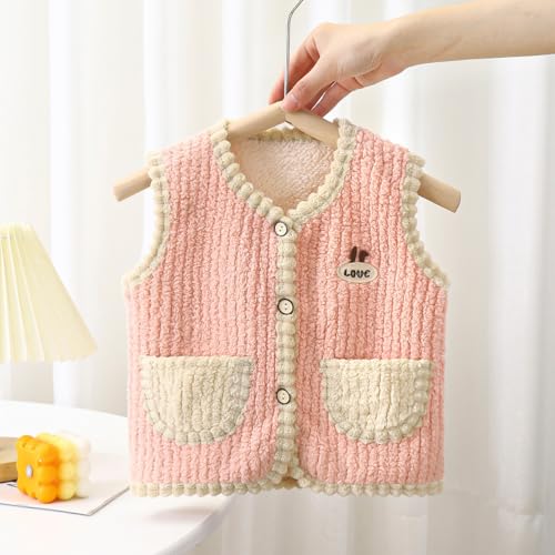 AINIFU Warm Jacket Cotton Vest for Baby Toddler Girls Cute Soft Waistcoat Jackets,Pink (US, Age, 2 Years, 3 Years, Pink)