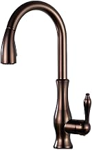 Grifo de Cocina extraíble para Lavabo de Verduras, grifos giratorios para Fregadero de Agua Caliente y fría, grifos de Color marrón Cobre | Grifos de Cocina con pátina marrón
