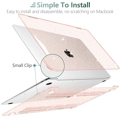 DONGKE for MacBook Air 13 inch Case 2021-2018 Release A2337 M1 A2179 A1932, Bling Plastic Hard Shell Case & Keyboard Cover Only Compatible with MacBook Air 13 inch Retina Fits Touch ID, Starlight by DONGKE - Image 5