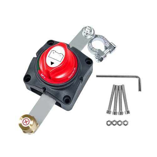 BuliBoao 12V 48V Waterproof Battery Disconnect Switch, Marine Grade Master Cut Off Switch for Car RV Boat ATV UTV & Heavy-Duty Vehicles (Top Post Design)