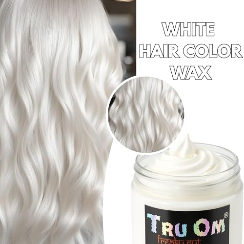 Image of Temporay Hair Color Wax | Metallic Shine | For Men & Women | DIY Instant Hair Color | Temporay Color 1 Day 1 Wash | No Ammonia, Bleach & Damage | Chalk White - 100 gram