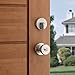 Kwikset 991 Pismo Keyed Entry Knob and Single Cylinder Deadbolt Combo Pack Featuring SmartKey and Microban in Satin Nickel